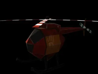 Helicopter Low poly  Low-poly 3D model
