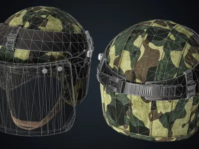 Kiver-M Helmet Low-poly 3D model