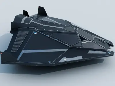 Futuristic Spaceship Low-poly 3D model