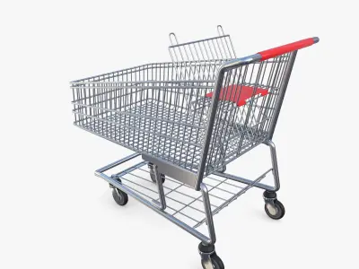 Shopping cart v7 Low-poly 3D model