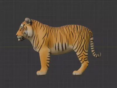 Sumatera Tiger Miniature Low-poly 3D model