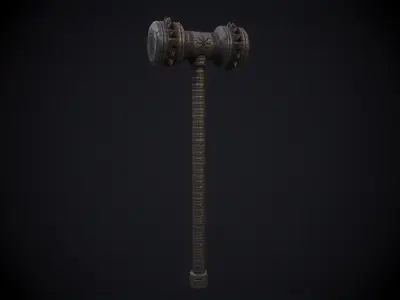 Medieval Hammer Low-poly 3D model buy