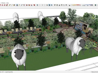 Sketchup Landscape Park J9 3D model