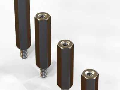 M4 Hexagonal Stud Connector Screw-Nut 3D print model