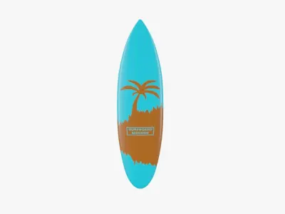 Surfboard 2 With Fin 3D model
