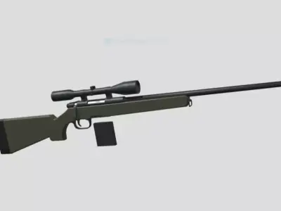 Sniper Rifle with magazine 3D model