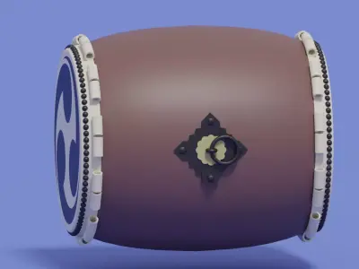 Japanese Traditional Drum Taiko 3D model