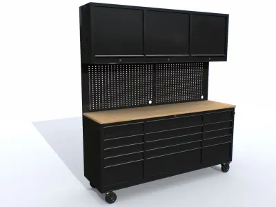 Workbech Storage Tools Trolley 3 Low-poly 3D model