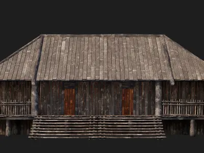 Old Wooden House 4K Textures GameReady 139 Low-poly 3D model