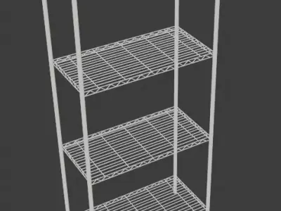 Low Poly Wire Bakers Rack Low-poly 3D model
