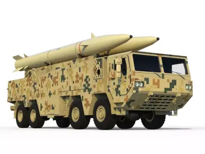 Zolfaghar Iranian road-mobile missile 3D model