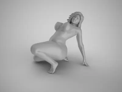 Woman Back Bend Knee Up 3D print model