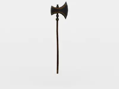 Axe wooden spear Low-poly 3D model