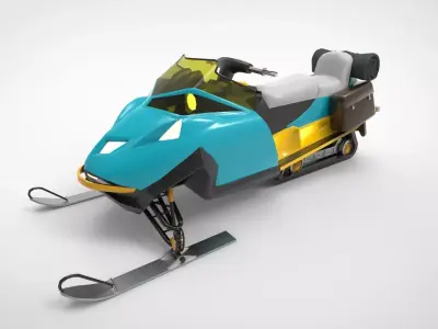 snowmobile Low-poly 3D model purchase