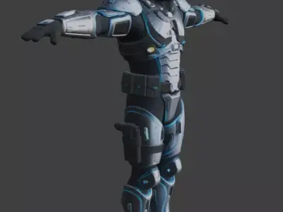 Futuristic Sci-Fi Soldier 3D Model 3D model get