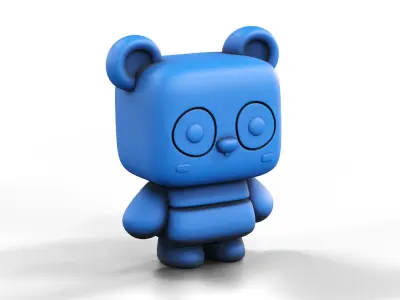Stylized Cute Panda Character Low-poly 3D model