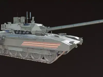 Gray Steel Battle Tank 3D Model Low-poly 3D model