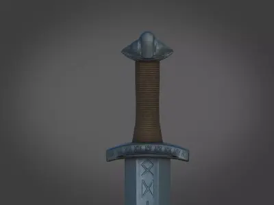 Stylized Viking sword Low-poly 3D model