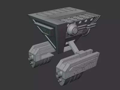 Low Poly Sci-Fi Defense Drone Low-poly 3D model