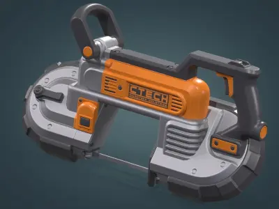 Portable Band Saw Low-poly 3D model