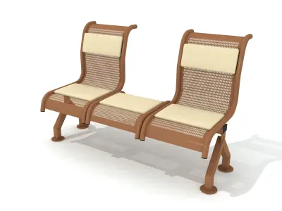  3D Metro Station Bench 13 3D model