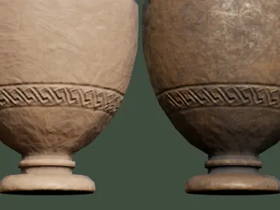 Ancient Clay Vase antique ceramic jug Low-poly 3D model