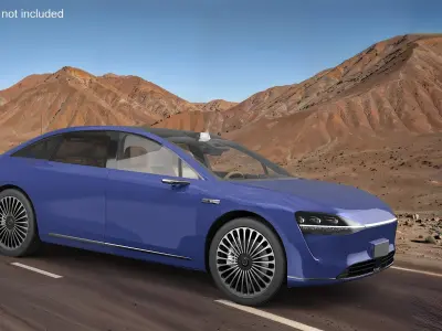 Urban Electric Sedan Car Blue 3D model