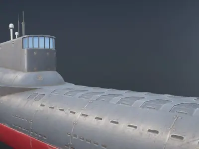Submarine Hand-Painted Low-poly 3D model