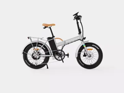 Metallic Grey Bike Low-poly 3D model