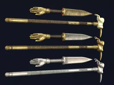 Legionary Rod and Dagger Low-poly 3D model