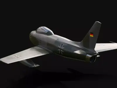 F-86 Sabre Luftwaffe No Landing Gear Low-poly 3D model