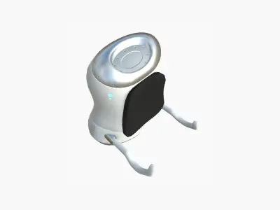 Jetpack J01 White Blue - SciFi Character Design Low-poly 3D model