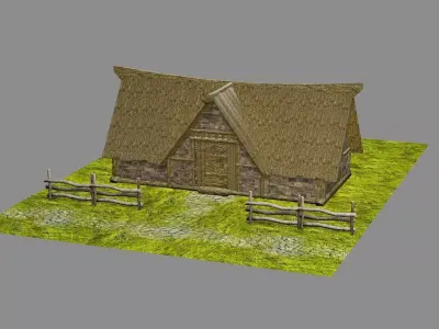 Medieval Viking House 03 Game Ready Low-poly 3D Model Low-poly 3D model purchase