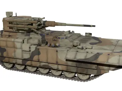 T15 Armata BTT Russian Heavy APC Game Ready Rigged 3D Model Low-poly 3D model
