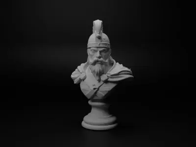 Genghis Khan Warrior Bust Chess 3D print model get