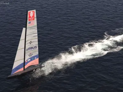 AC75 Hydrofoil Sailboat Airbus Edition 3D model