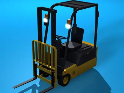 Forklift truck 3D model from CGTrader - UV Mapped