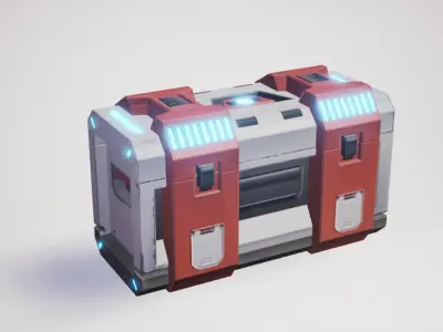 Simple sci fi box Low-poly 3D model