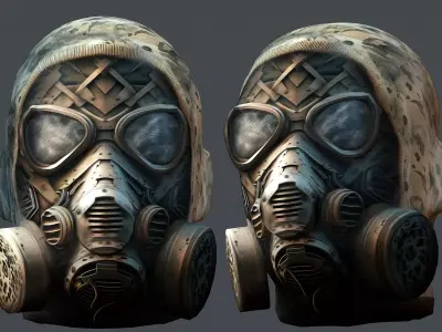Gas mask helmet 3d model military combat Low-poly 3D model Low-poly 3D model shop