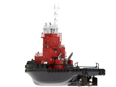 Articulated tug boat BRW 3D model
