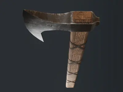 Houaz Viking Axe Low-poly 3D model
