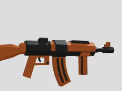 Ak 47 gun low poly Free low-poly 3D model