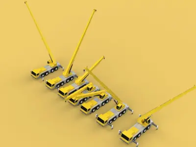COMBINATION CONFIGURATION LIEBHERR LTM1070 LTM 1070 MOBILE CRANE 3D model