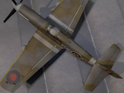 North American Mustang Mk-3 - RAF 3D model
