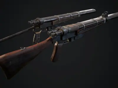 Hunter machine gun Low-poly 3D model