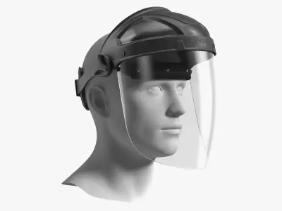 Uvex Turboshield Face Shield Transparent Visor 3D model