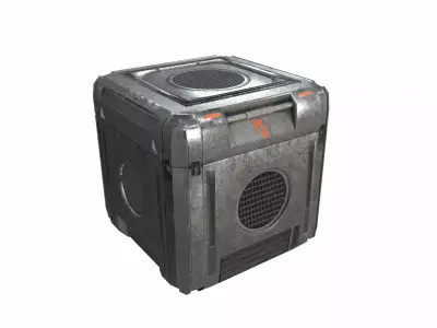 Sci Fi cargo crate 3 PBR Low-poly 3D model