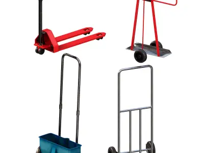 Hand truck Low-poly 3D model shop