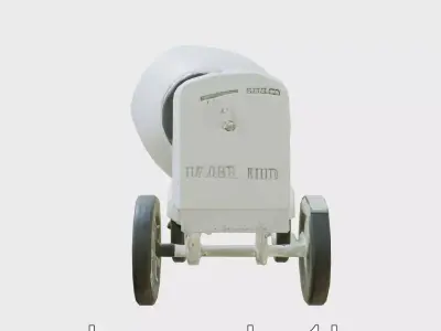 Spotless Concrete Mixer with Gleaming Drum Low-poly 3D model