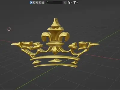 Gold Crown Logo 3D model